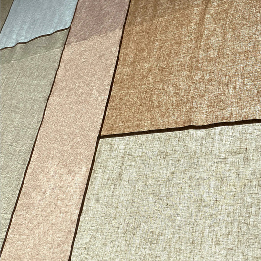 Boho Patchwork Pojagi Curtain – Linen & Cotton Artisan Light-Diffusing Panel