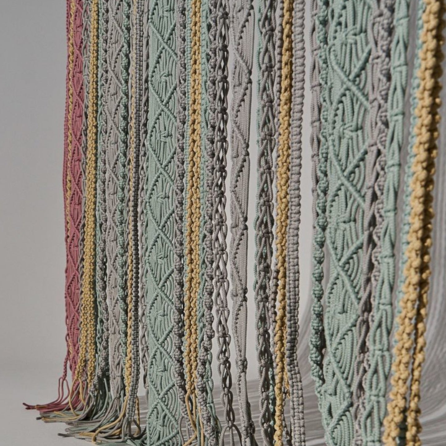 Grande Nude Macramé Curtain – Handcrafted Architectural Textile Backdrop