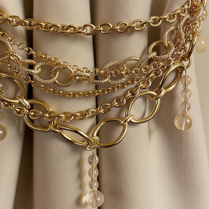 Italian Gold Chain Curtain Tiebacks – Luxury Drapery Jewelry