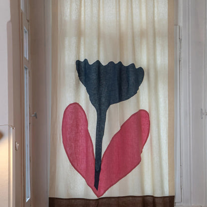 Botanical Bird Print Linen Curtains — Set of 2 Premium Nature-Inspired Drapes