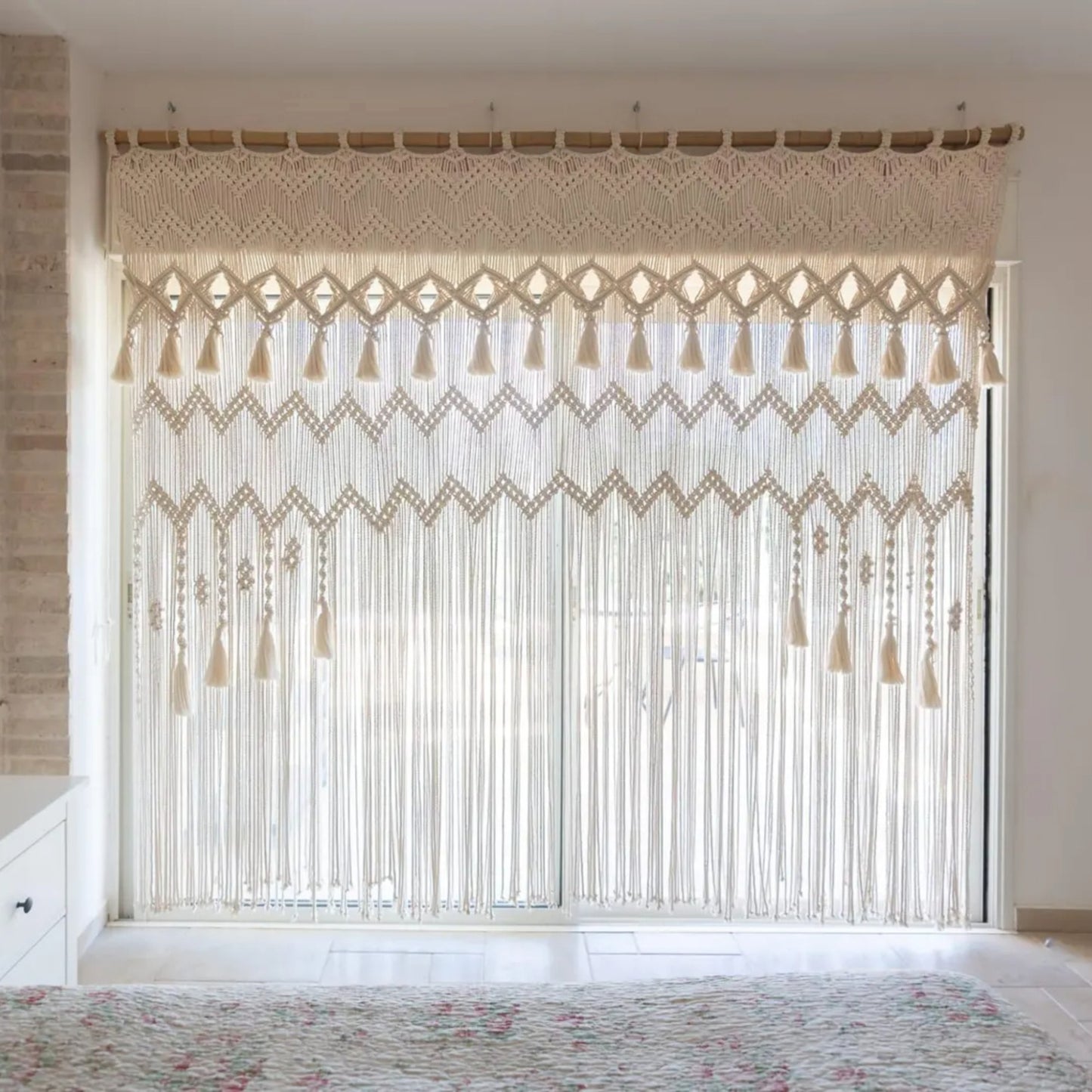 Grand Artisan Macramé Backdrop – Statement Hand-Knotted Cotton Wall Art & Room Divider