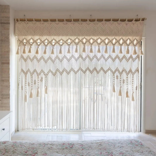 Grand Artisan Macramé Backdrop – Statement Hand-Knotted Cotton Wall Art & Room Divider