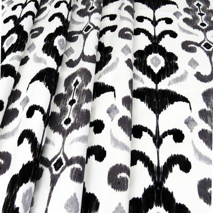 Monochrome Graphic Blackout Panels – Minimalist Charcoal and Grey Patterned Drapes