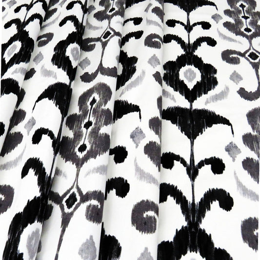 Monochrome Graphic Blackout Panels – Minimalist Charcoal and Grey Patterned Drapes
