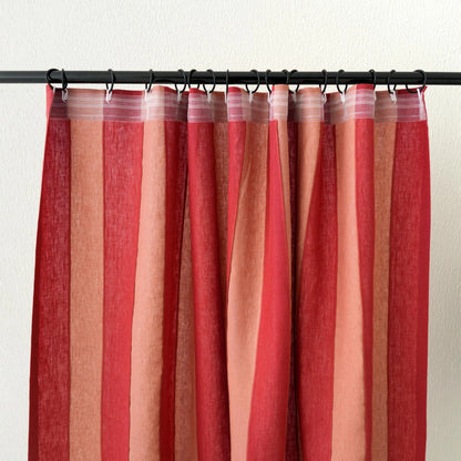Striped Natural Linen Curtains — Custom Tailored Light-Filtering Drapes