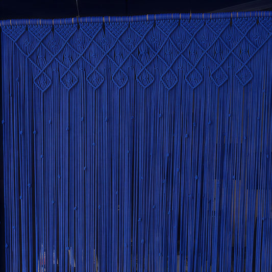 Artisan Macramé Curtain – Hand-Knotted Bohemian Cotton Drape