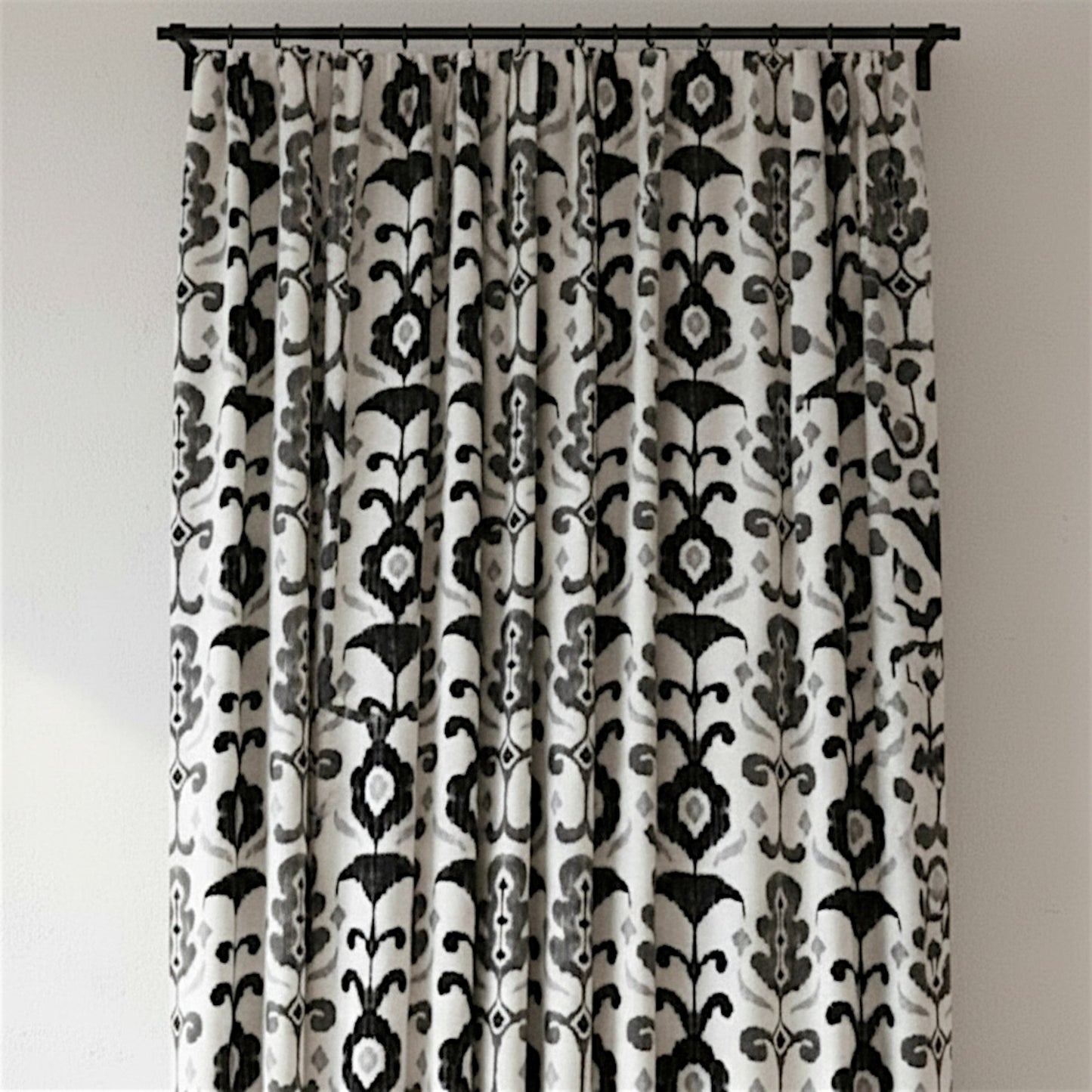 Monochrome Graphic Blackout Panels – Minimalist Charcoal and Grey Patterned Drapes