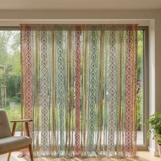 Grande Nude Macramé Curtain – Handcrafted Architectural Textile Backdrop