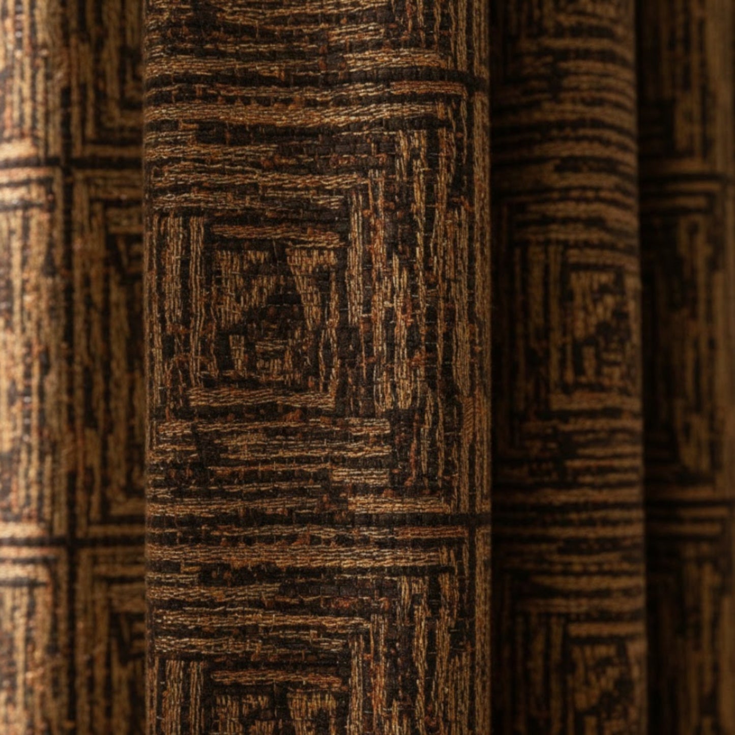 Honey Copper Blackout Panels – Artisan Textured Light Blocking Drapes in Warm Tones