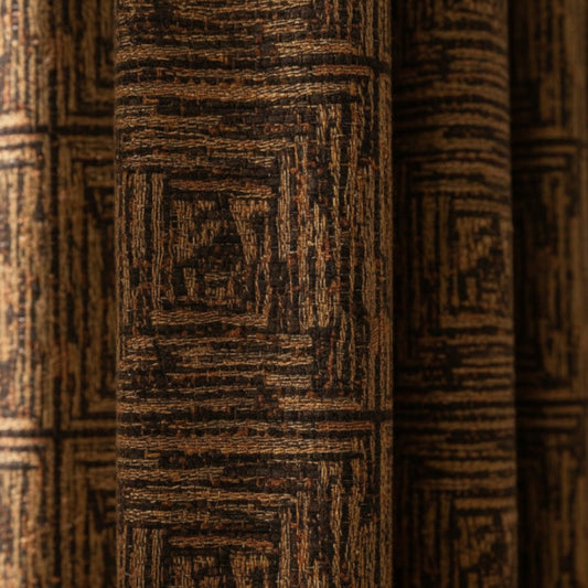 Honey Copper Blackout Panels – Artisan Textured Light Blocking Drapes in Warm Tones
