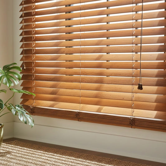 Honey Oak Wooden Curtains – Natural Hardwood Venetian Blinds