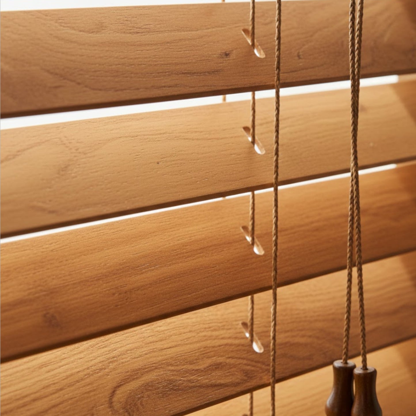 Honey Oak Wooden Curtains – Natural Hardwood Venetian Blinds