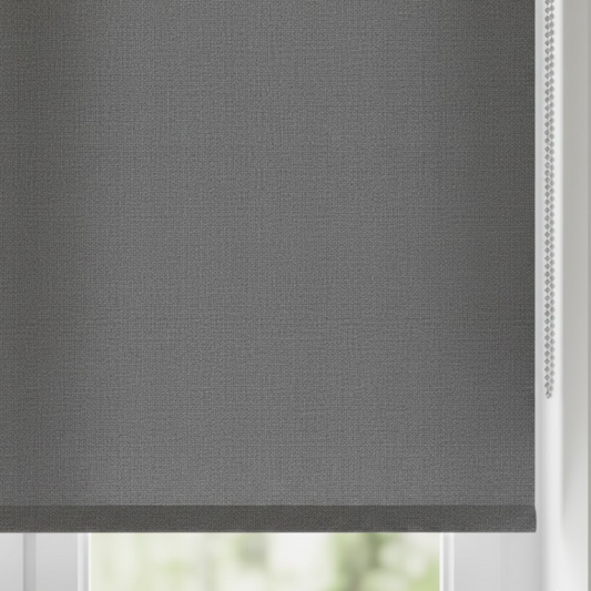 Slate Grey Roller Shade – High-Precision Textured Light Filter